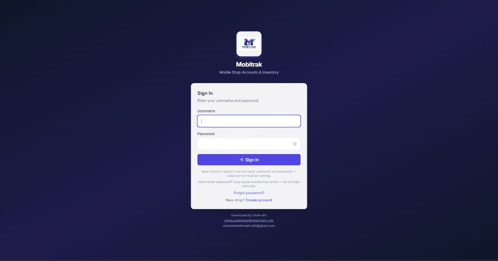 Mobitrak login